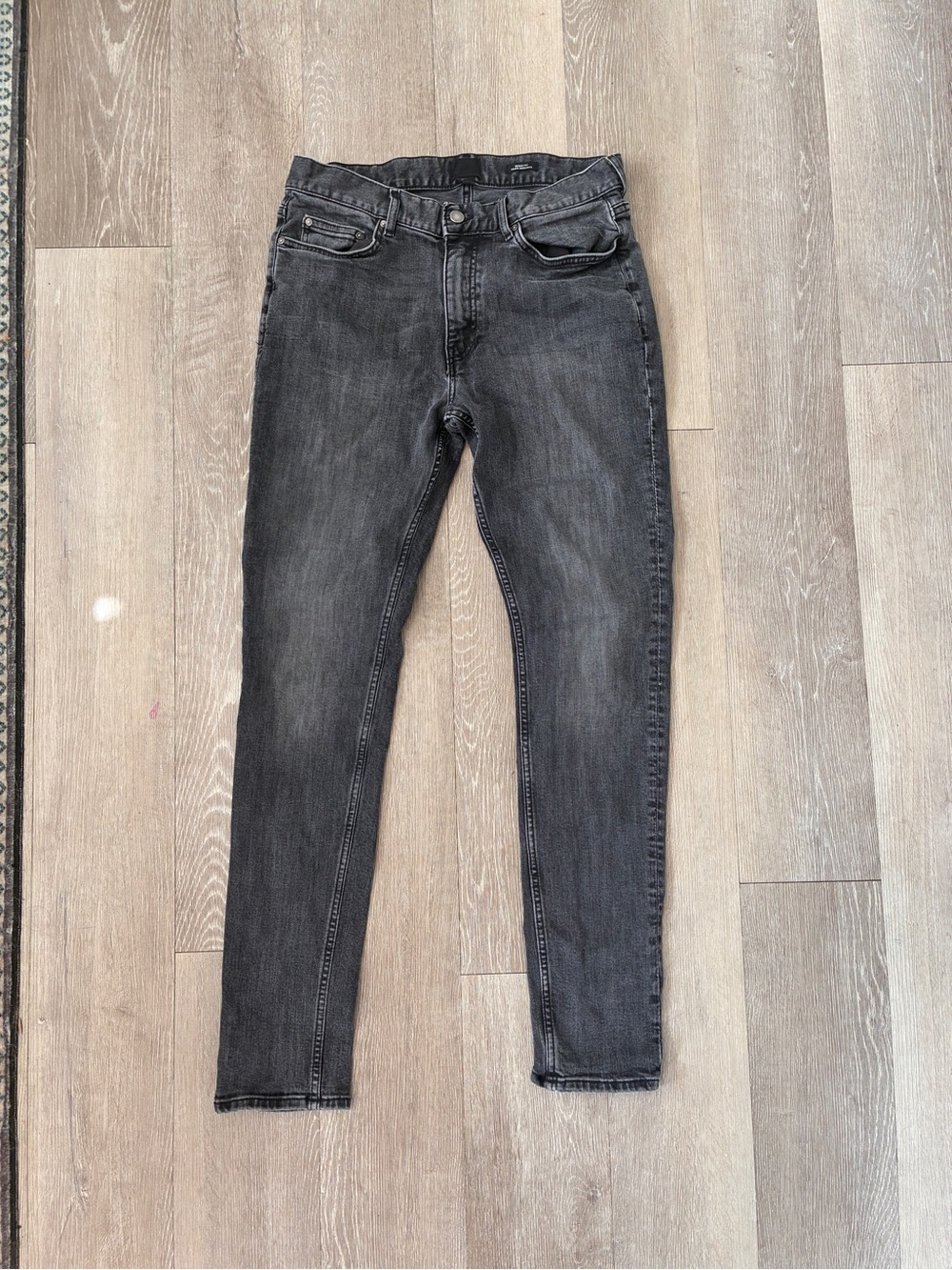 H&M Men's Washed Black Skinny Jeans
